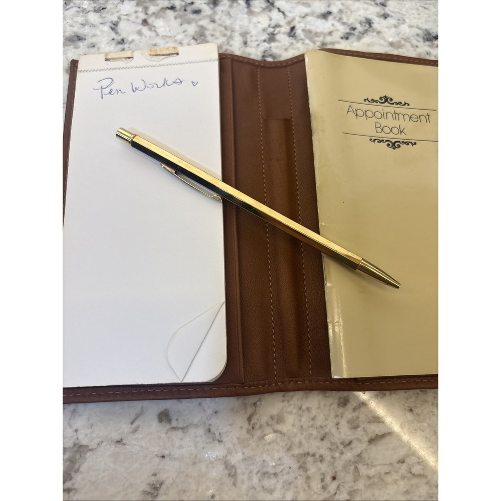 Vintage Etienne Aigner Leather Small Appointment note Book Organizer Pen Purse - Picture 6 of 16